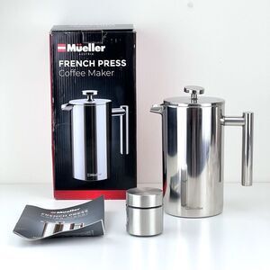 Mueller French Press Stainless Steel Coffee Maker 1L 34 OZ